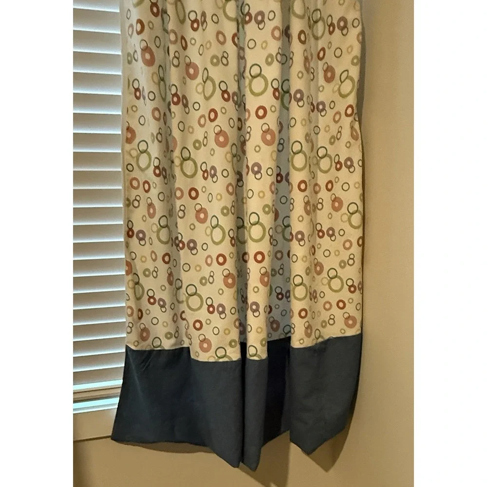 Custom Made Lined Tab Top Window Panels (2) 72Wx68L Colorful